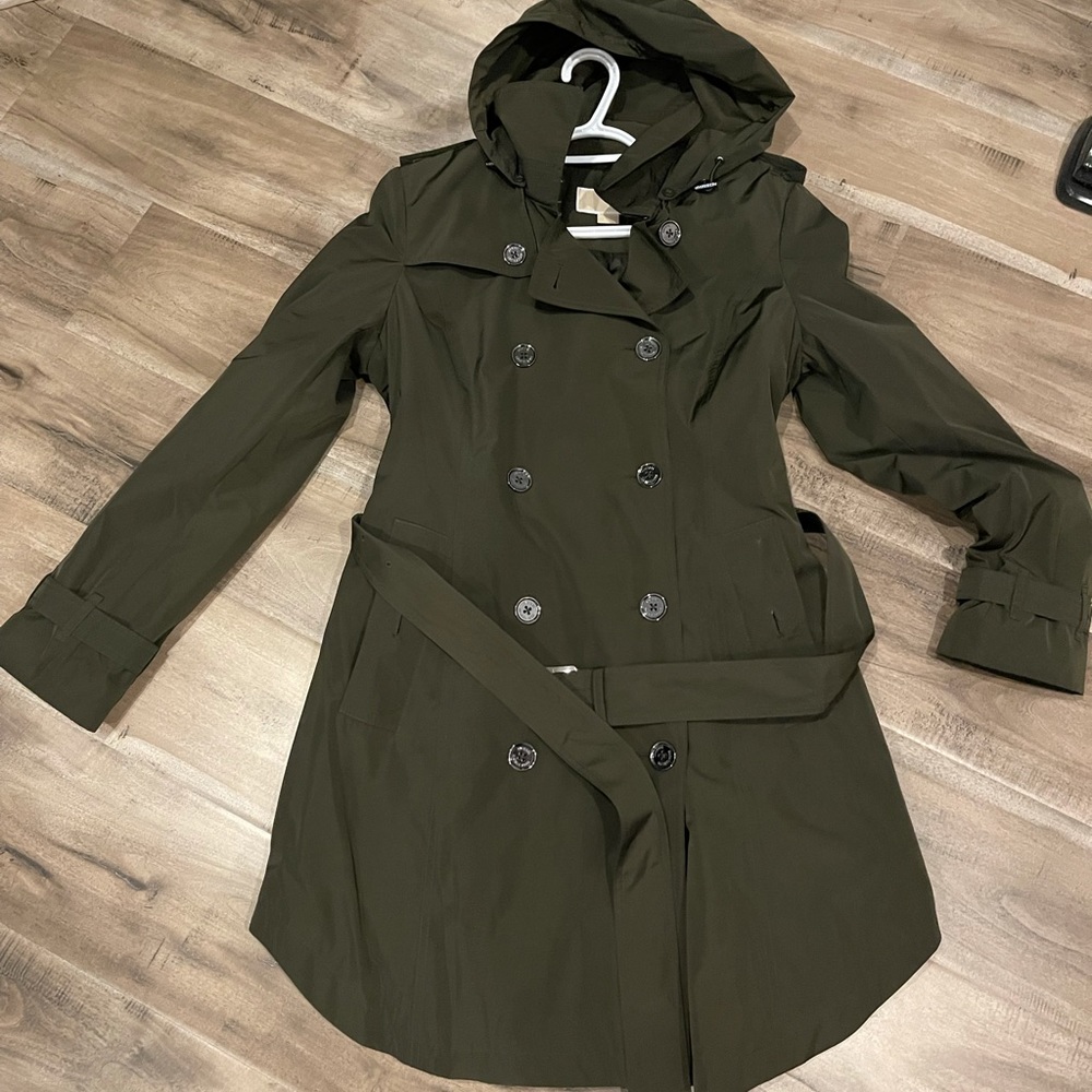 Micheal Kors rain coat with hood.